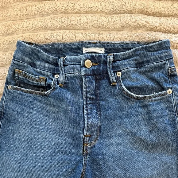 Good American Straight Leg Blue Jeans in Light Indigo Size 4/27 - Picture 4 of 9